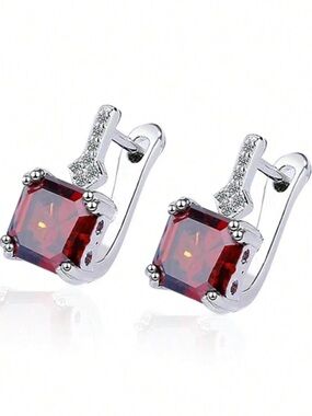 Ruby Red Garnet Earrings